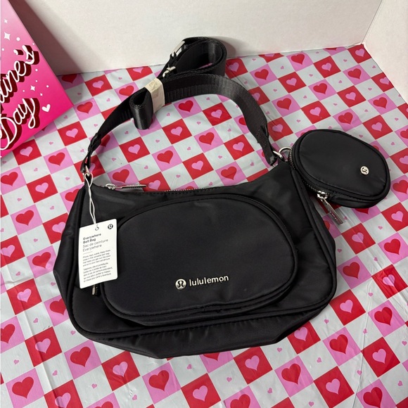 lululemon athletica Other - Lululemon Black Crossbody Bag with Silver Accents